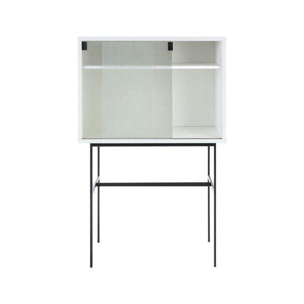 Sivobéžová vitrína s posuvnými dverami 70x109x40 cm Lekko – noo.ma-image-2