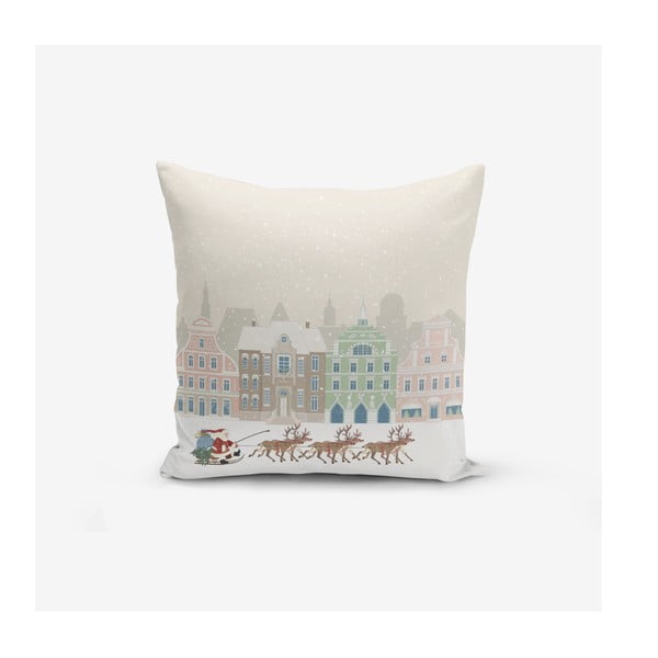Súprava 4 vianočných obliečok na vankúš a behúň na stôl Minimalist Cushion Covers Holiday Season-image-1