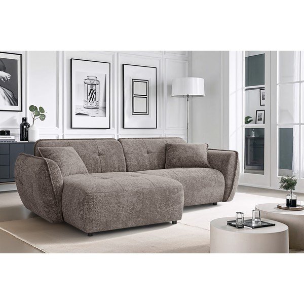 Taupe ženilková rohová pohovka (ľavý roh/s leňoškou) Nelia – Ropez-image-1
