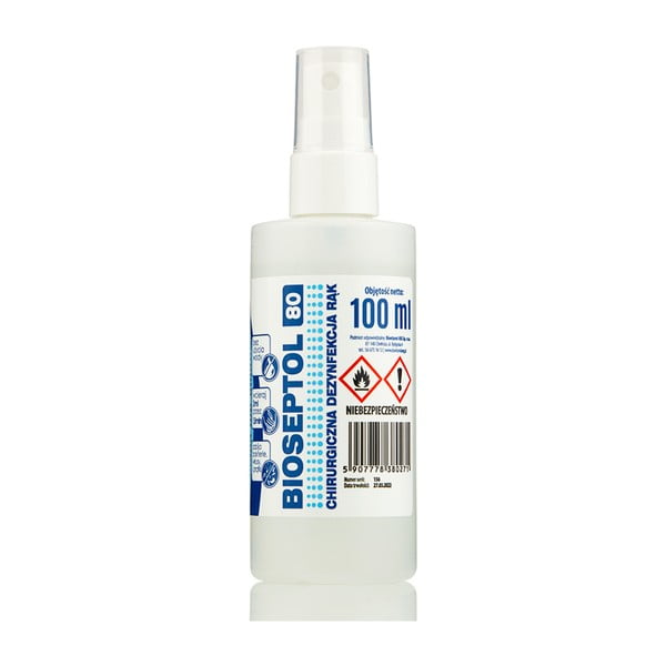 Antibakteriálny dezinfekčný sprej Bioseptol 80, 100 ml