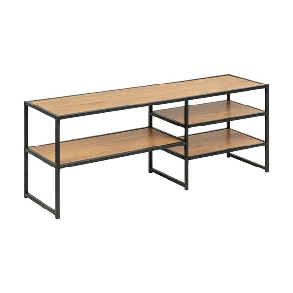 TV stolík v dekore duba v čierno-prírodnej farbe 120x46 cm Seaford – Actona-image-2