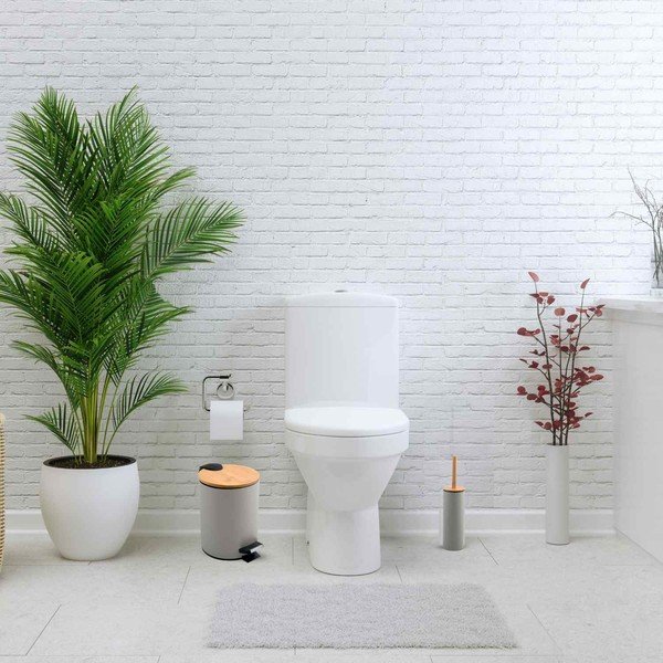 Taupe nášľapný oceľový odpadkový kôš 5 l Adonis – Spirella-image-1