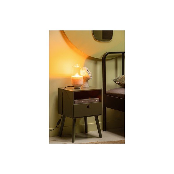 Biela stolová lampa so skleneným tienidlom (výška  26 cm) Asel – WOOOD-image-1