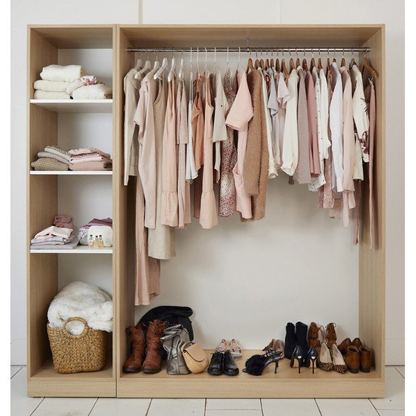 Biela polička na zavesenie do šatníkovej skrine na oblečenie Compactor Under Shelf Basket Rail-image-4