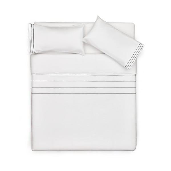 Biele predĺžené obliečky na dvojlôžko z bavlneného perkálu 220x220 cm Cintia – Kave Home
