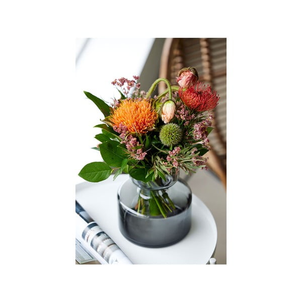 Sivá sklenená váza Lyngby Glas Tubular, výška 20 cm-image-2