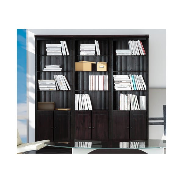 Hnedá knižnica z borovicového dreva 222x223 cm Anita – Støraa-image-3