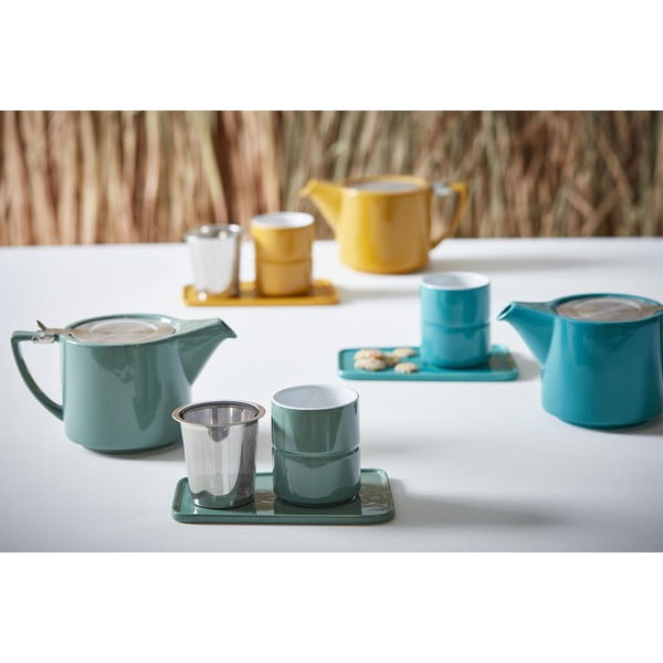 Kanvica na čaj z kameniny v petrolejovomodrej farbe 800 ml Design - Sema-image-1