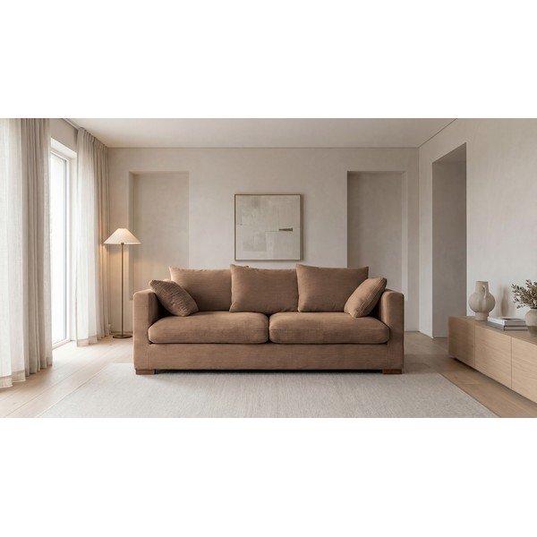 Svetlohnedá menčestrová pohovka 220 cm Comfy – Scandic-image-4