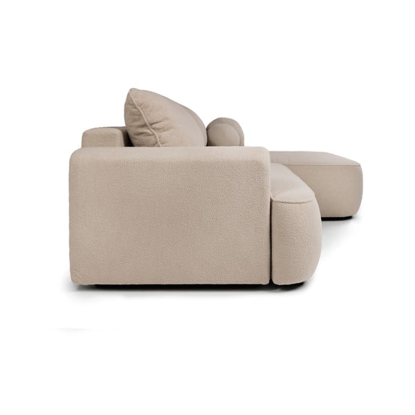 Béžová rozkladacia rohová pohovka z textílie buklé (pravý roh) Quinoa – Bonami Selection-image-3