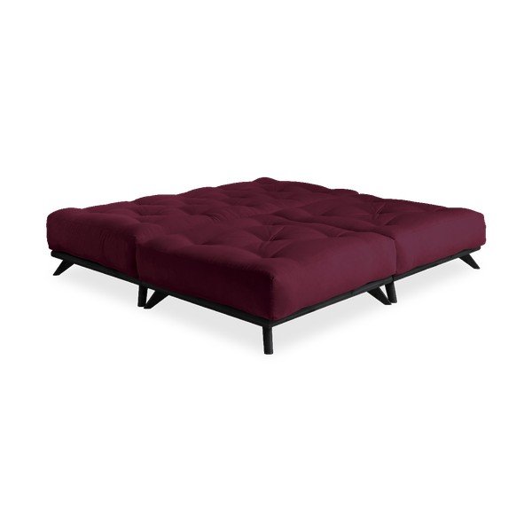 Pohovka s tmavočerveným poťahom Karup Design Senza Black/Bordeaux-image-4