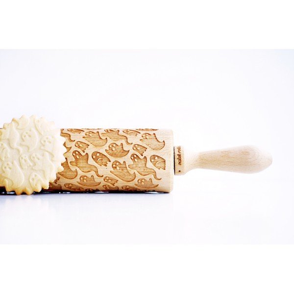 Drevený embosovaný valček na cesto Valek Ghosts-image-2