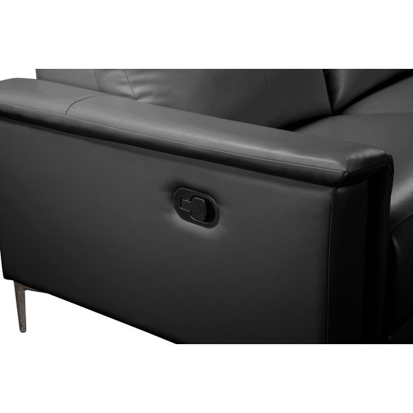 Čierna rohová pohovka z imitácie kože (pravý roh) Lund – Støraa-image-4