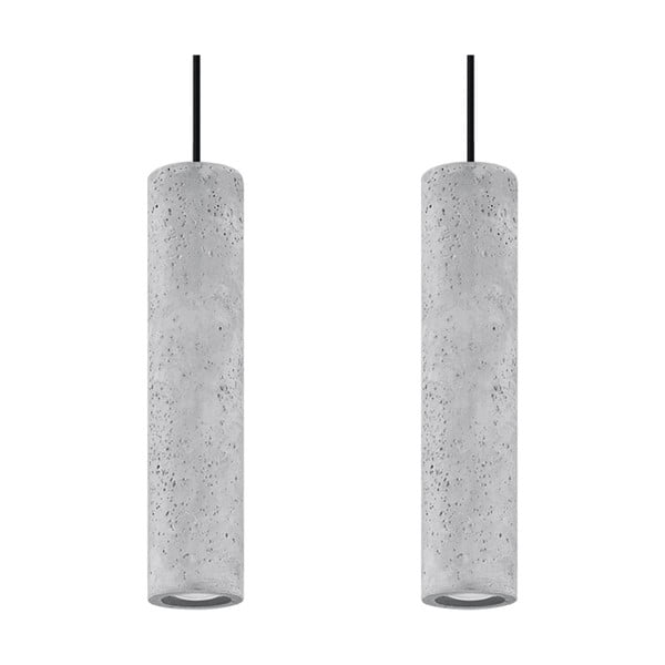 Betónové závesné svietidlo Nice Lamps Fadre, dĺžka 34 cm
