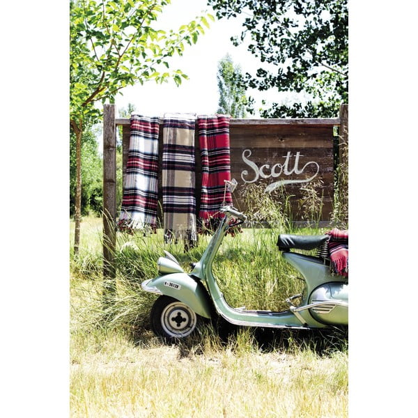 Kockovaný pléd Euromant Scott Beige, 140 x 180 cm-image-2