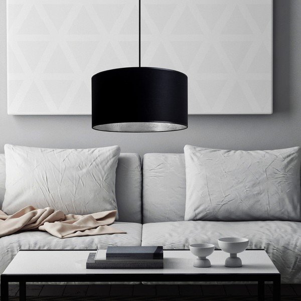 Čierne závesné svietidlo s vnútrom v striebornej farbe Sotto Luce Mika, ∅ 36 cm-image-2