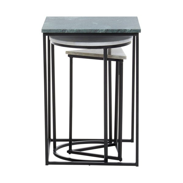 Odkladacie stolíky v súprave 3 ks s mramorovou doskou 40x40 cm Mandoli – Premier Housewares