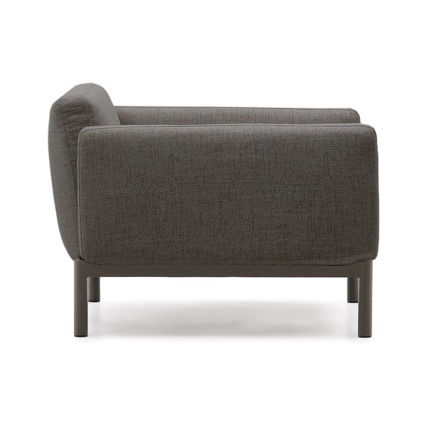 Sivé polstrované záhradné kreslo Sorells – Kave Home-image-3