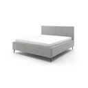 Svetlosivá čalúnená dvojlôžková posteľ s úložným priestorom s roštom 180x200 cm Lizzano – Meise Möbel