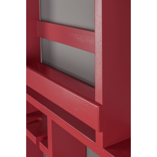 Červený nástenný regál na víno z kaučukového dreva počet fliaš 12 80x120x10 cm Myron – Dutchbone-image-4