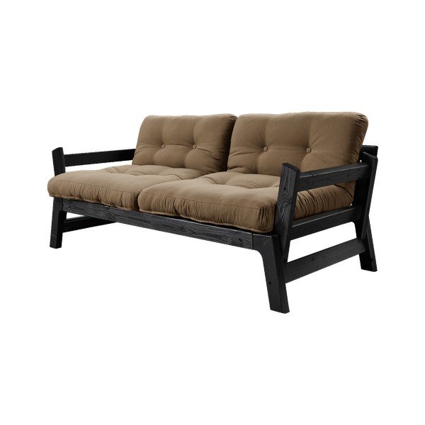 Rozkladacia pohovka s hnedým poťahom Karup Design Step Black/Mocca-image-1