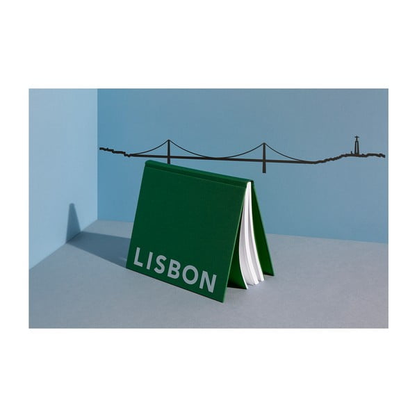 Čierna nástenná dekorácia so siluetou mesta The Line Lisbon XL