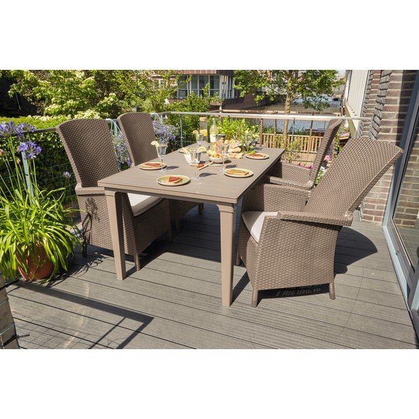 Svetlohnedé plastové záhradné kreslo Vermont – Keter-image-3