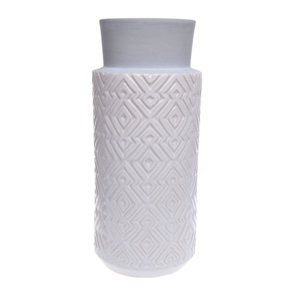 Biela keramická váza Ewax Tribe, výška 34 cm