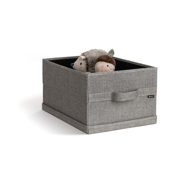 Sivý látkový úložný box s vekom 31x41x22 cm Soft Storage Medium – Bigso-image-4