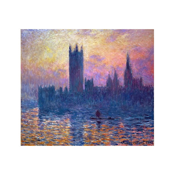 Obraz Claude Monet - The Houses of Parliament, Sunset, 50x45 cm