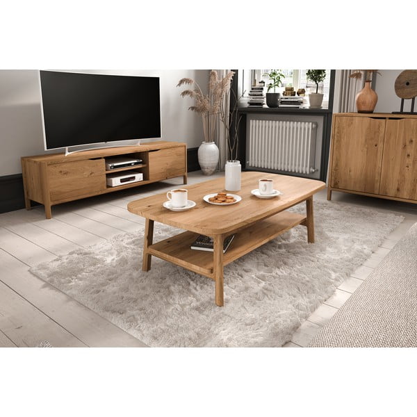 Konferenčný stolík z dubového dreva v prírodnej farbe 70x110 cm Twig – The Beds-image-3