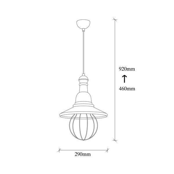 Čierne kovové závesné svietidlo v medenej farbe Opviq lights Dariea-image-3