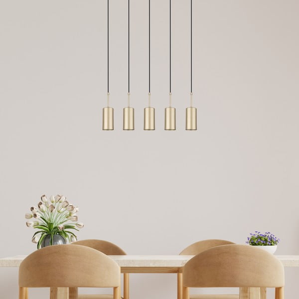 Závesné svietidlo v zlatej farbe Squid Lighting Geo, výška 120 cm-image-2