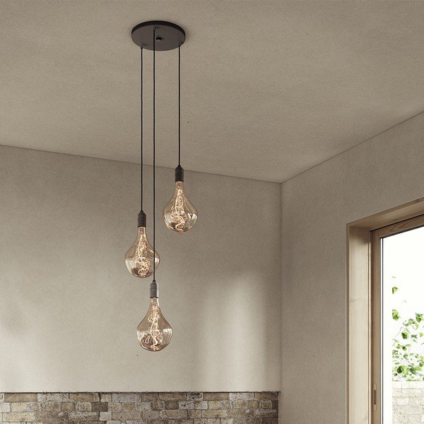 Tmavosivé stmievateľné závesné svietidlo ø 25 cm Triple Pendant – tala-image-2