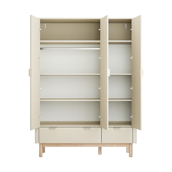 Krémová detská šatníková skriňa 144x52 cm Miloo – Pinio-image-3
