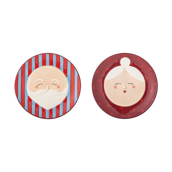 Červené dezertné kameninové taniere v súprave 2 ks s vianočným motívom ø 16 cm Granny – Bloomingville