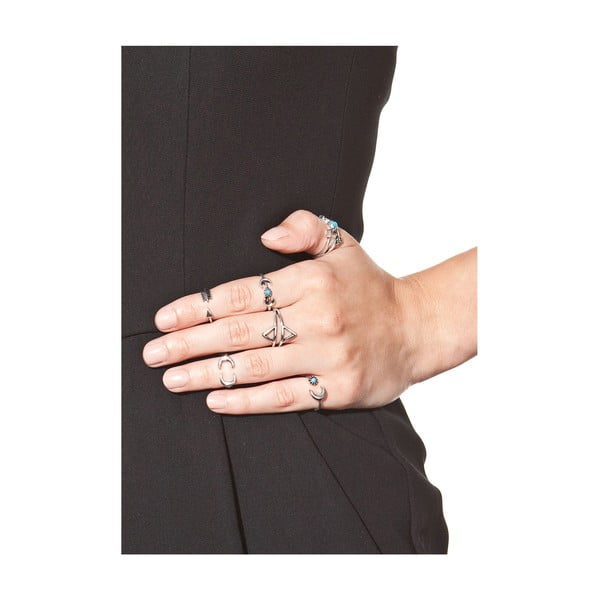 Sada 6 dámskych prsteňov v striebornej farbe NOMA Dolores