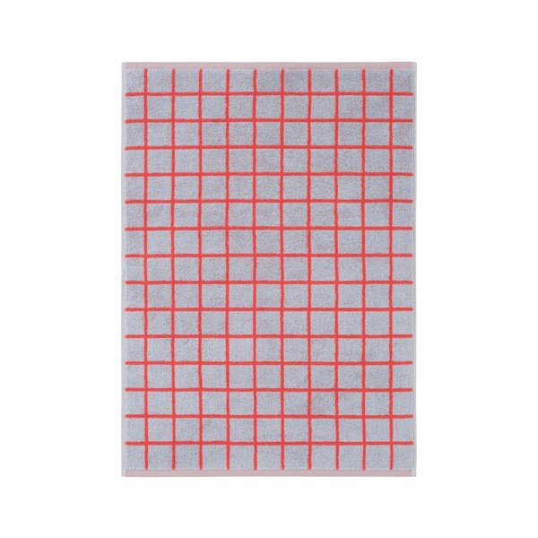 Červený/svetlomodrý bavlnený uterák 50x70 cm Grid – Jotex-image-2
