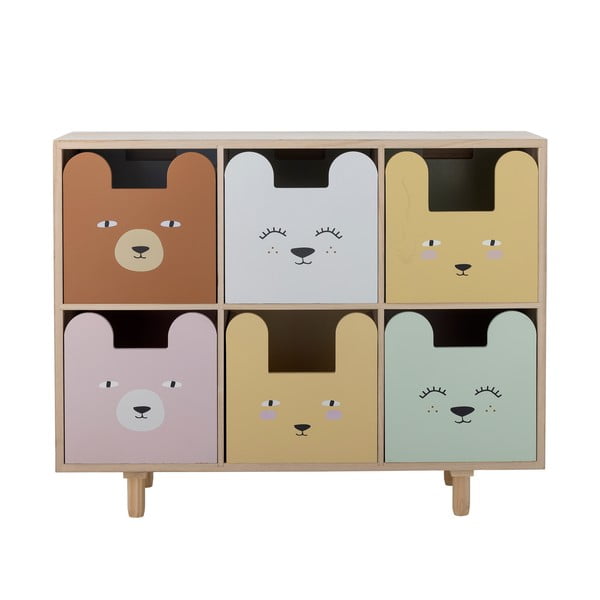 Nízka detská komoda z masívu paulownie v prírodnej farbe 25,5 x88, 5 cm Calle – Bloomingville Mini