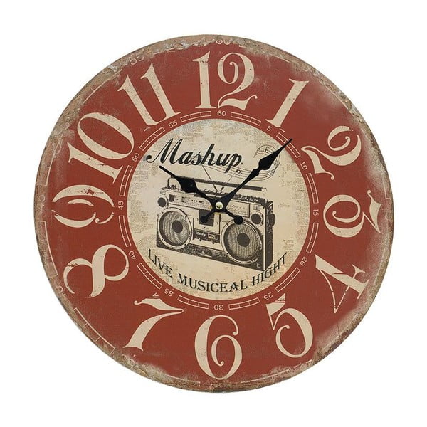 Nástenné hodiny Red Vintage, 34 cm
