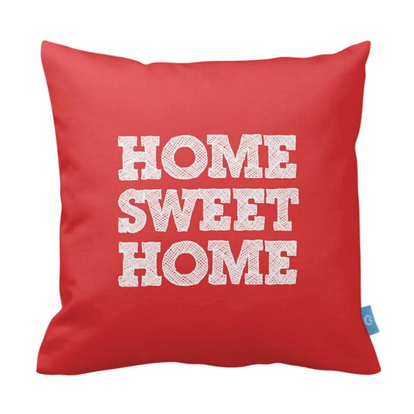 Červená obliečka na  vankúš Home Sweet Home, 43x43 cm