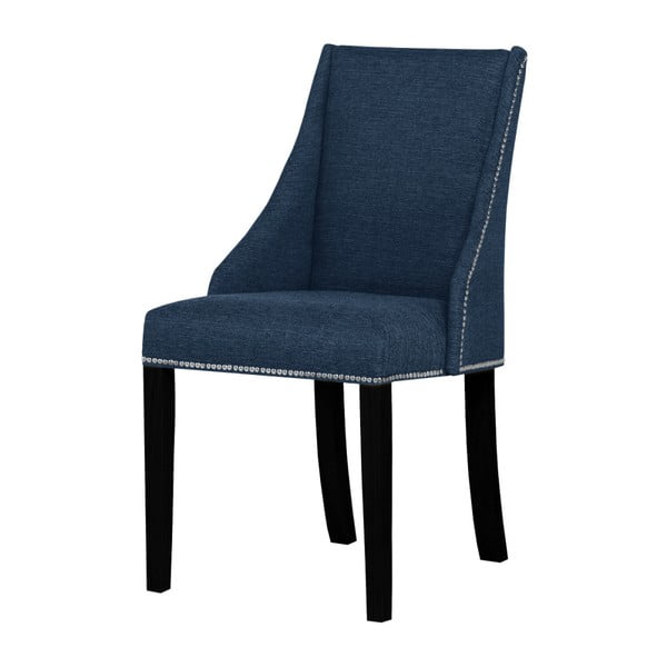 Denimová modrá stolička s čiernymi nohami Ted Lapidus Maison Patchouli
