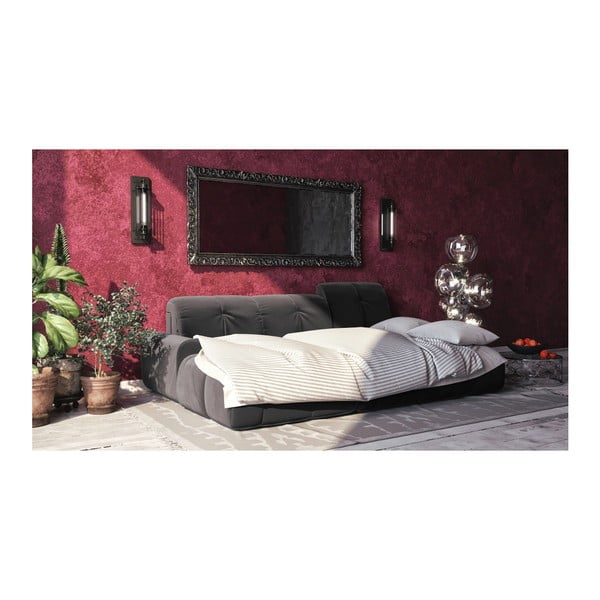 Tmavosivá zamatová rozkladacia rohová pohovka Devichy Tous, ľavý roh-image-3