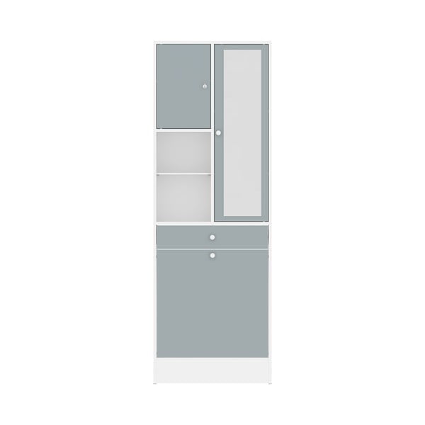 Sivo-biela kúpeľňová skrinka 63x181 cm Combi – TemaHome