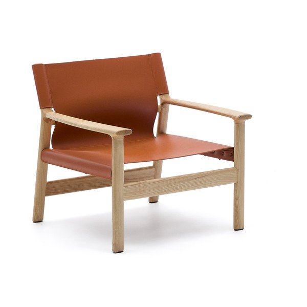 Koňakovohnedé kožené kreslo Jan – Kave Home