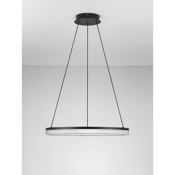 Matne čierne hliníkové LED závesné svietidlo so stmievačom s tienidlom z akrylového skla ø 60 cm Lonela – Nova Luce-image-3