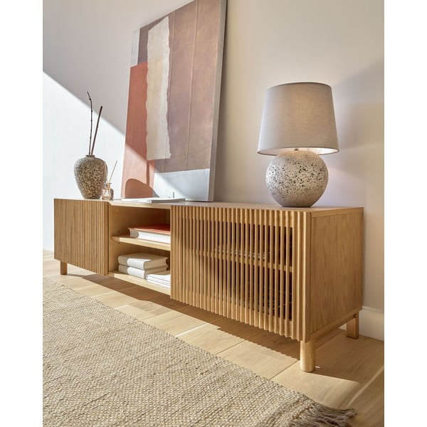 TV stolík v dekore duba v prírodnej farbe 180x50 cm Beyla – Kave Home-image-3