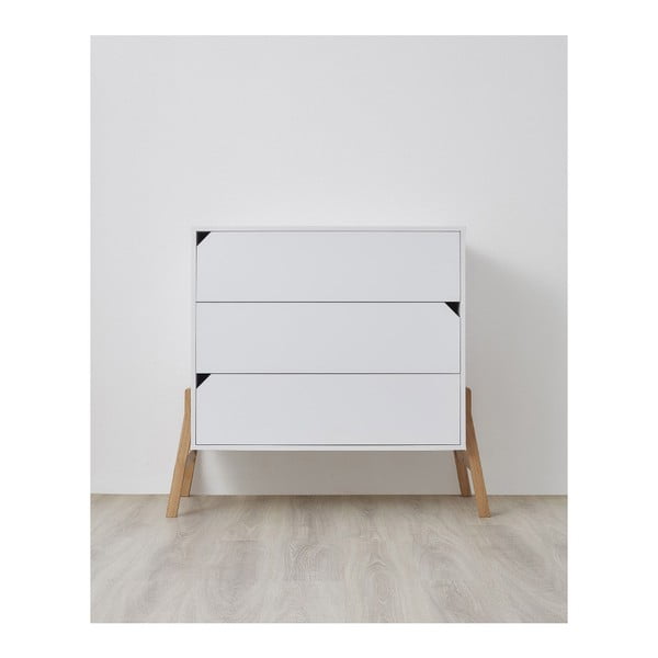Biela komoda s 3 zásuvkami BELLAMY Lotta-image-1