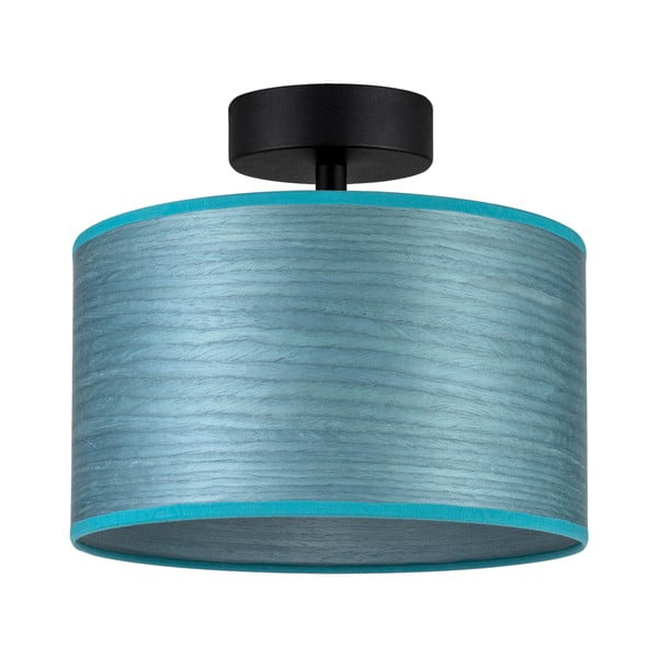 Modré stropné svietidlo z prírodnej dyhy Sotto Luce Ocho S, ⌀ 25 cm