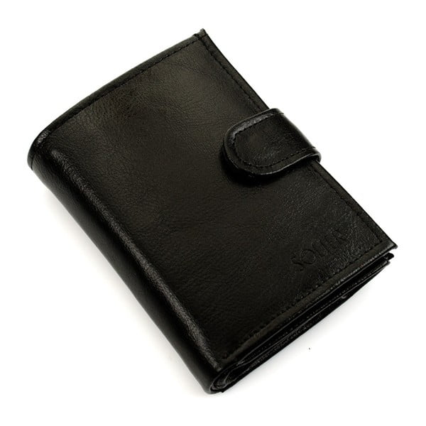 Pánska kožená peňaženka SW04 s patentom, čierna